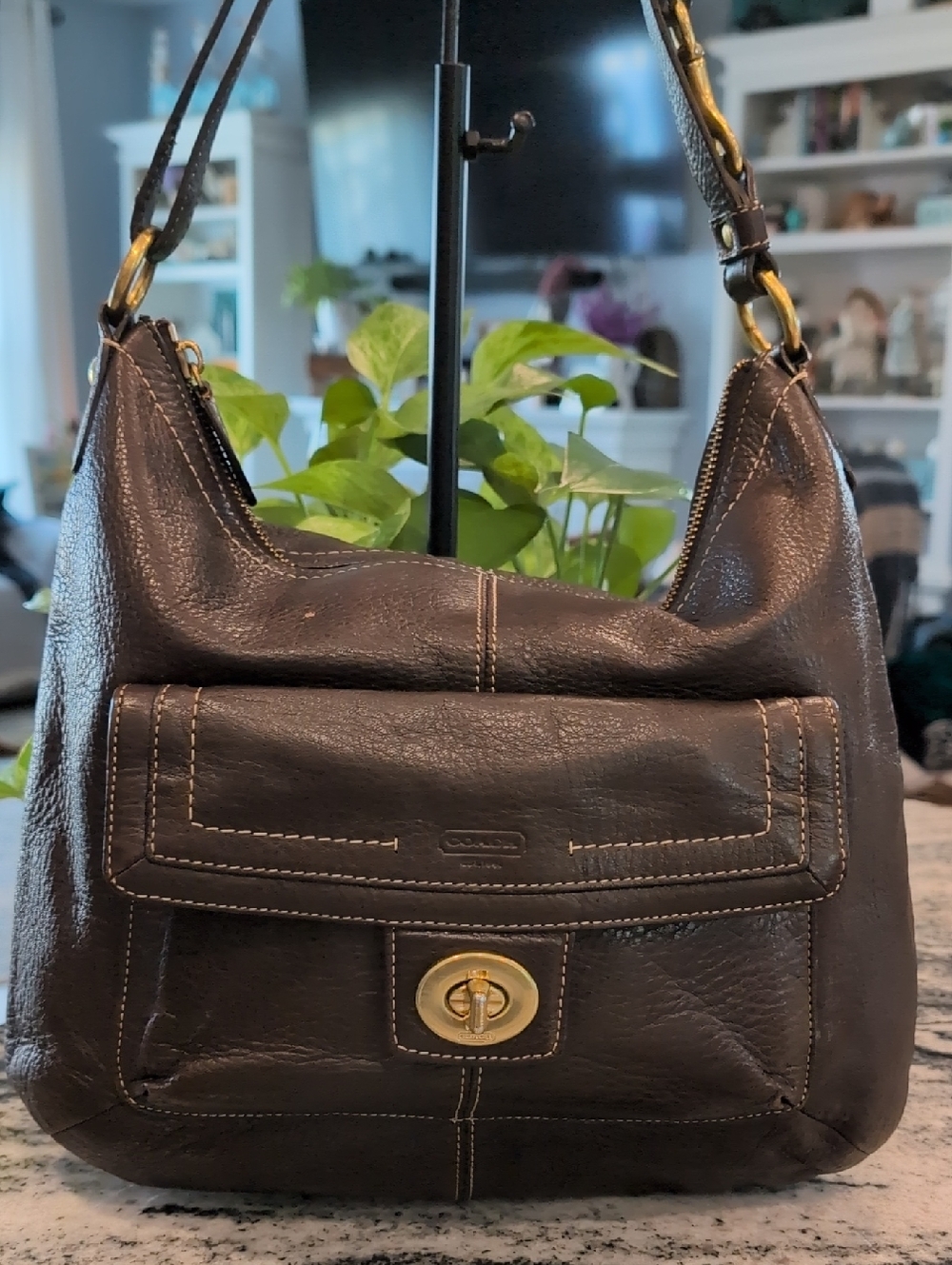 Coach RARE Penelope Convertible Hobo Crossbody Bag with Front Twist Lock Pocket